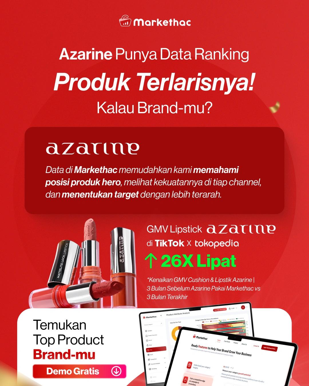 Testimoni Azarine tentang analisis produk terlaris