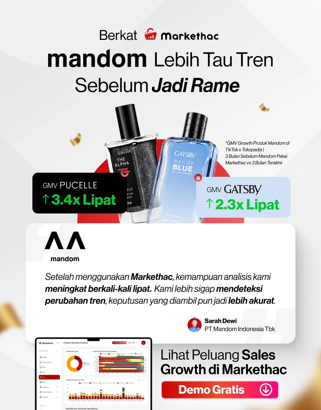 Testimoni Sarah Dewi dari PT Mandom Indonesia Tbk tentang analisis tren